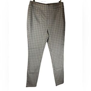 DKNY Plaid Leggings Pants | Gray White Gold | Size 8